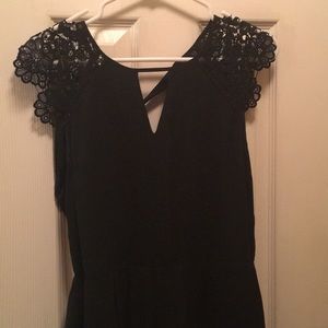 Express Black Romper with Lace